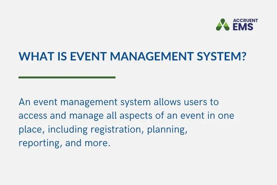 Event management system definition